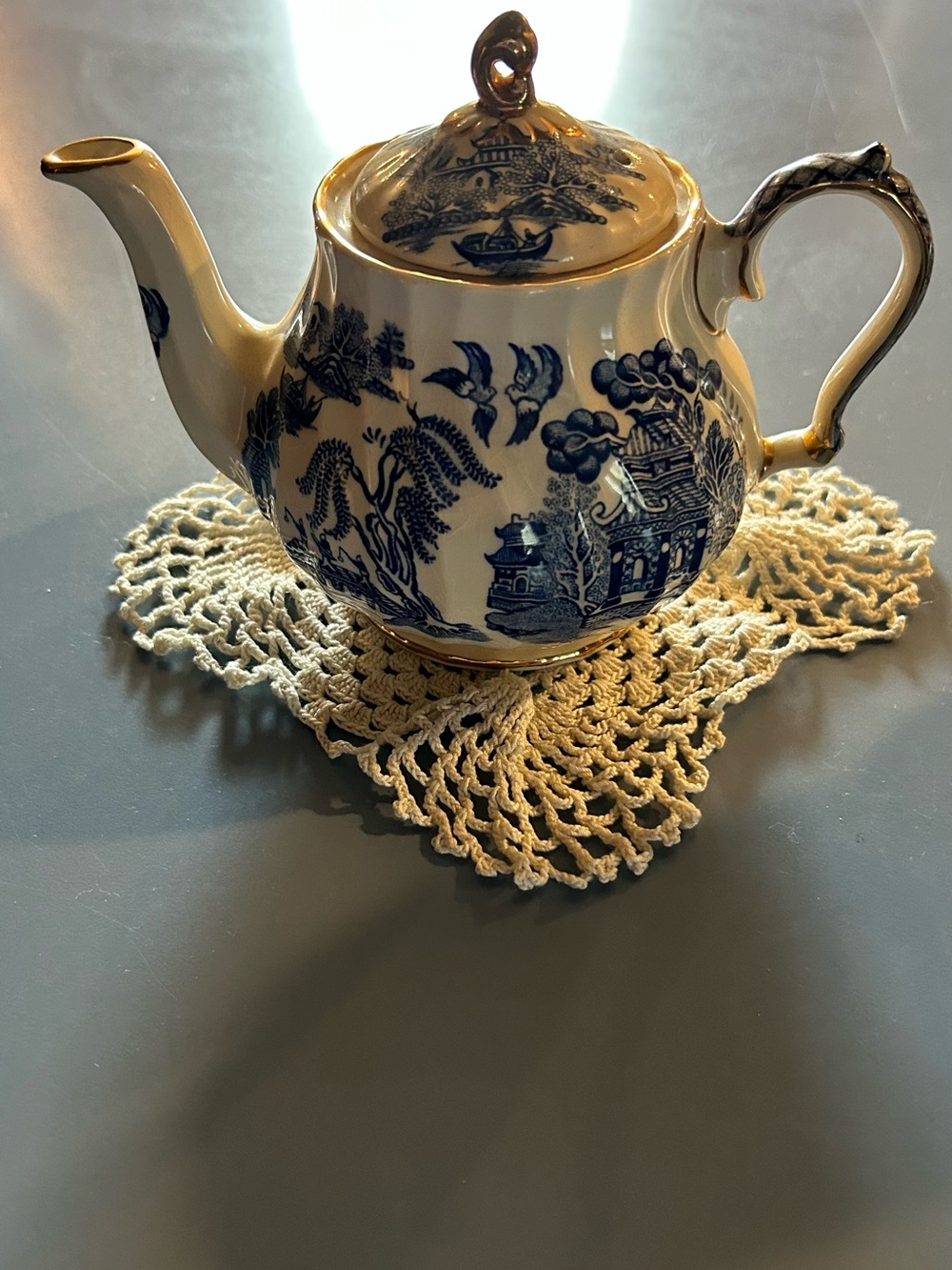 Blue and White Porcelain Teapot - Classic Asian Motif